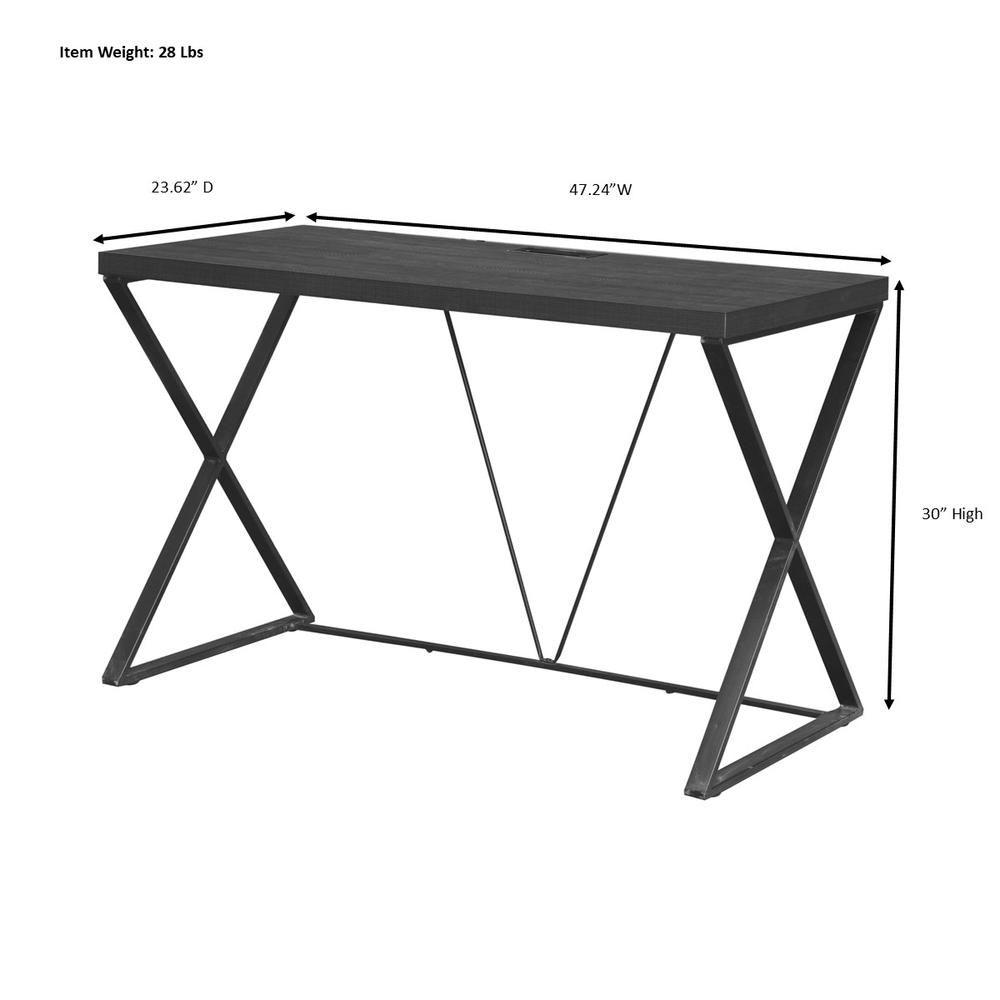 Kendall Computer Desk - Elm/Black. Picture 5