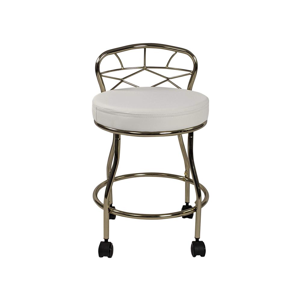 Diana X-Back Vanity Stool with Casters - Chrome. Picture 1
