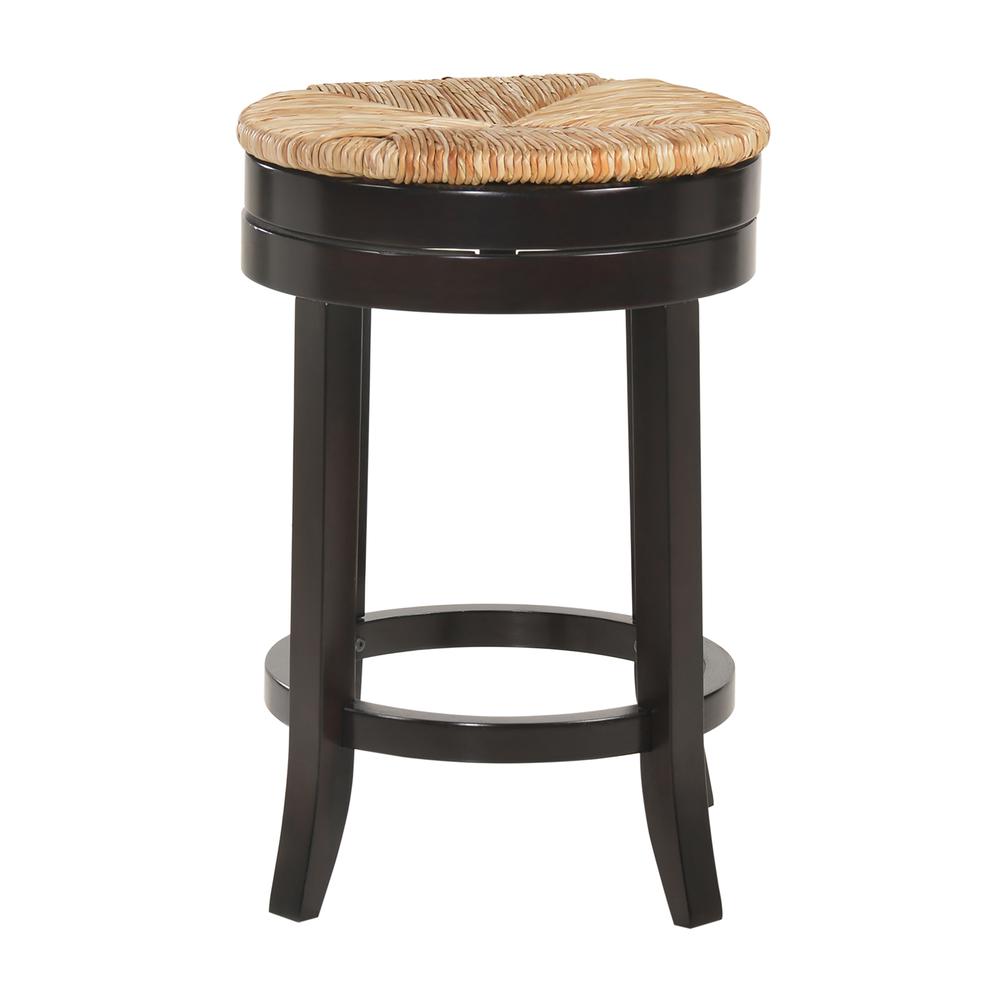 Irving 24" Swivel Rush Seat Counter Stool - Espresso. Picture 1