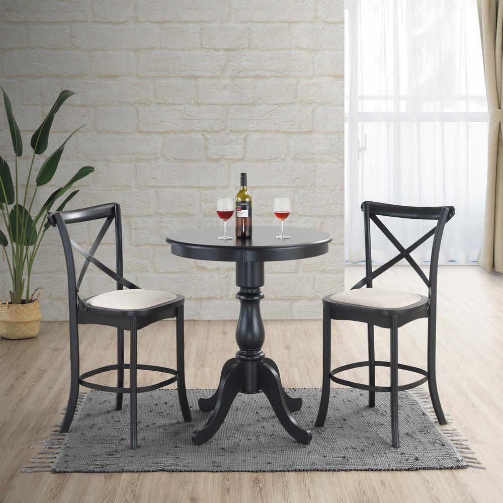 Fairview 30" Round Pedestal Bar Table - Antique Black. Picture 7