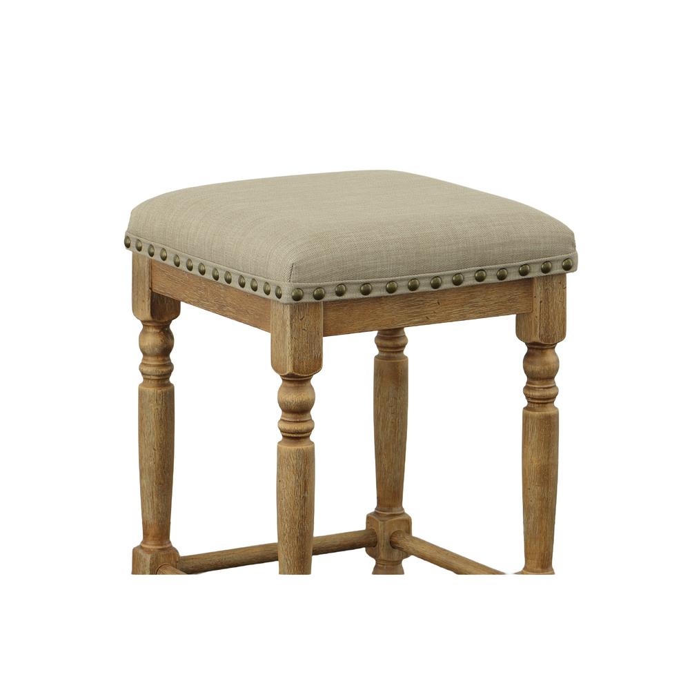 Brittany Deluxe  Barstools - Set of 2 -Vintage Honey - Linen Upholstery. Picture 3
