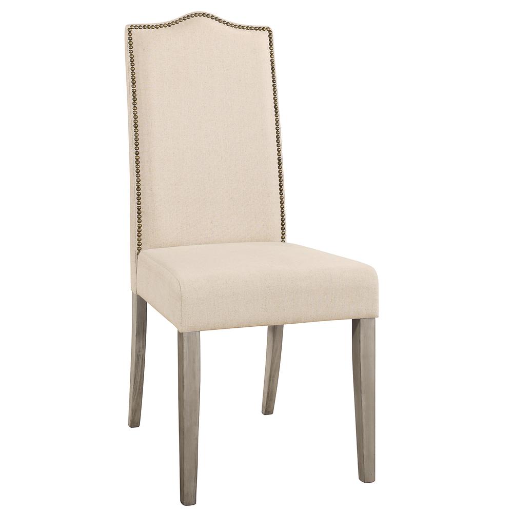 Romero Parson Chair - Weathered Gray - Linen Upholstery. Picture 1