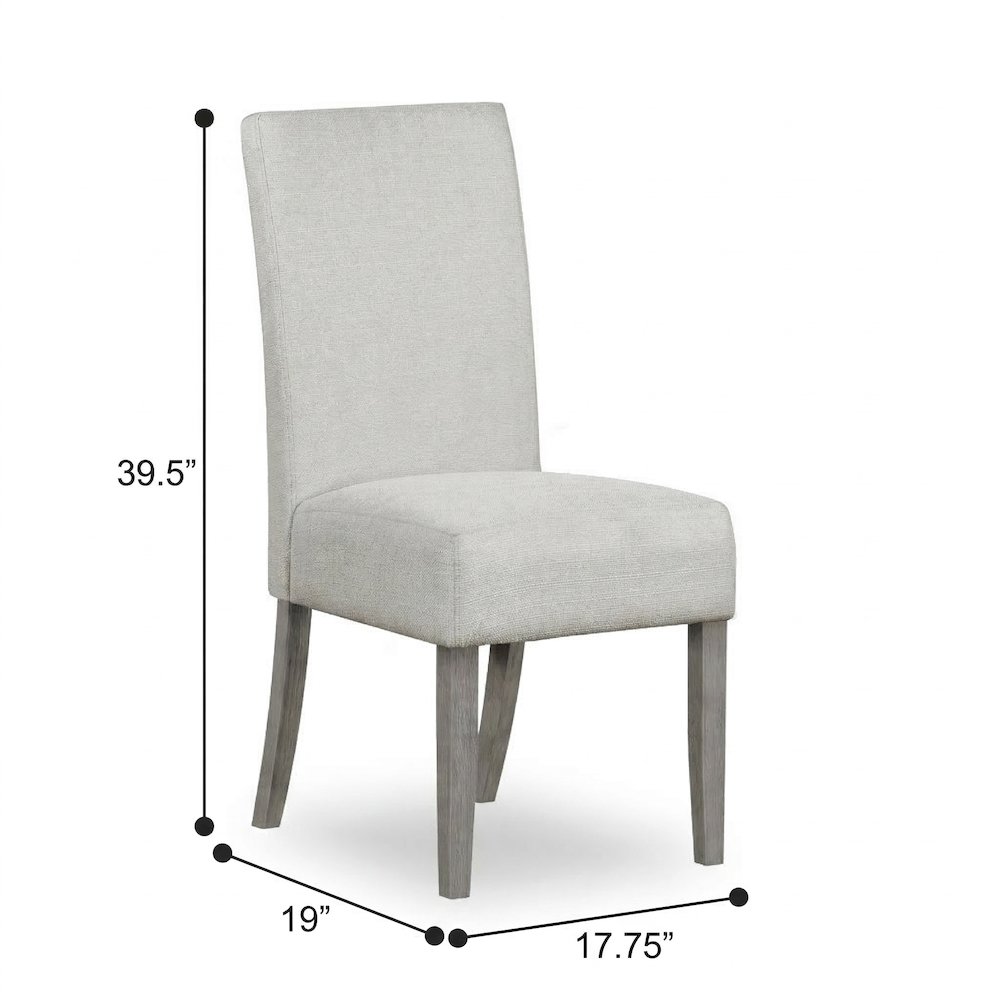 Dining Chair Set Of 2 Upholstered Grey Fabric With Grey Wood Legs. Picture 7