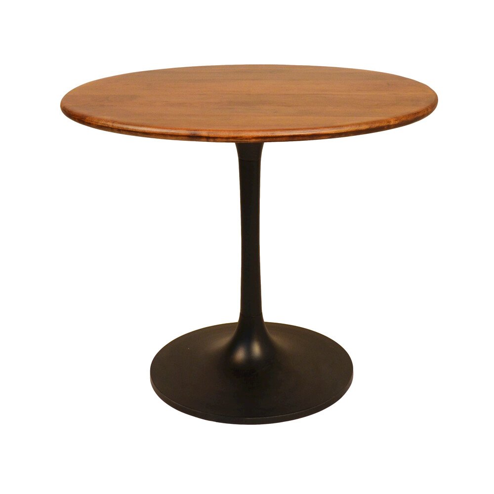 Alden Wood Top 36" Round Dining Table and 4 Laurant Upholstered Dining Chairs. Picture 5