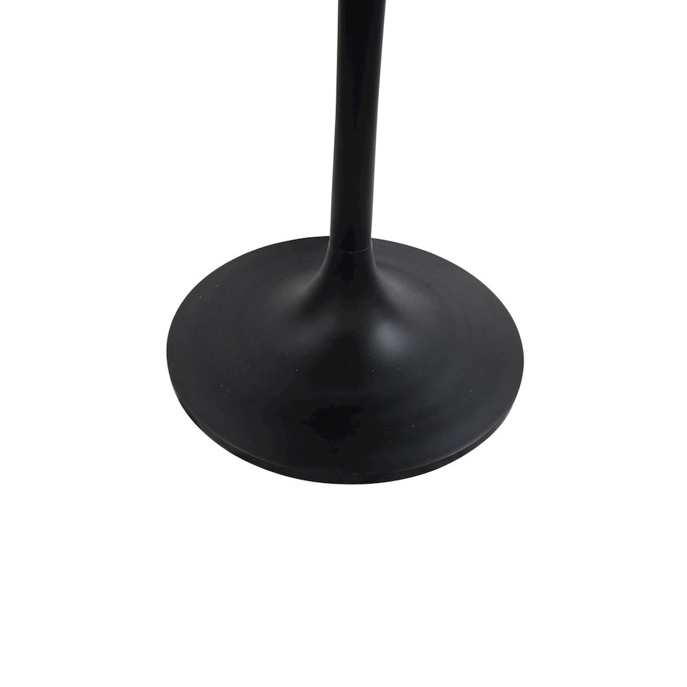 Alden Wood Top 36" Round Dining Table - Fog Gray Top - Black Base. Picture 6