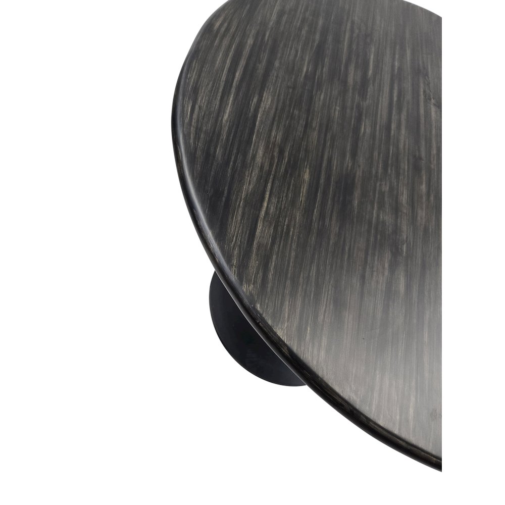 Alden Wood Top 36" Round Dining Table - Warm Black Top - Black Base. Picture 7