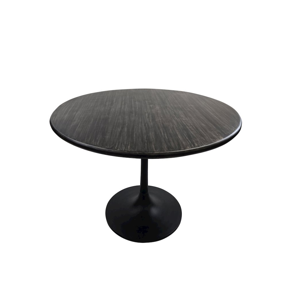 Alden Wood Top 36" Round Dining Table - Warm Black Top - Black Base. Picture 9