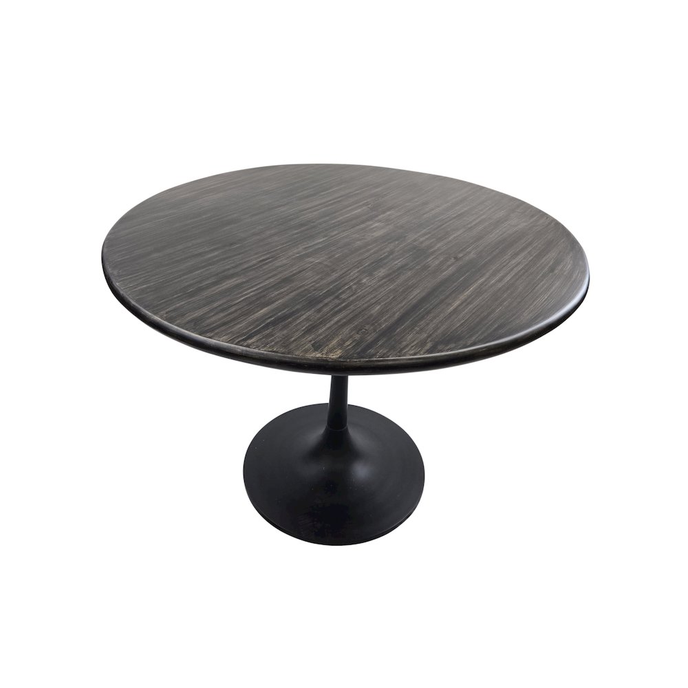 Alden Wood Top 36" Round Dining Table - Warm Black Top - Black Base. Picture 11