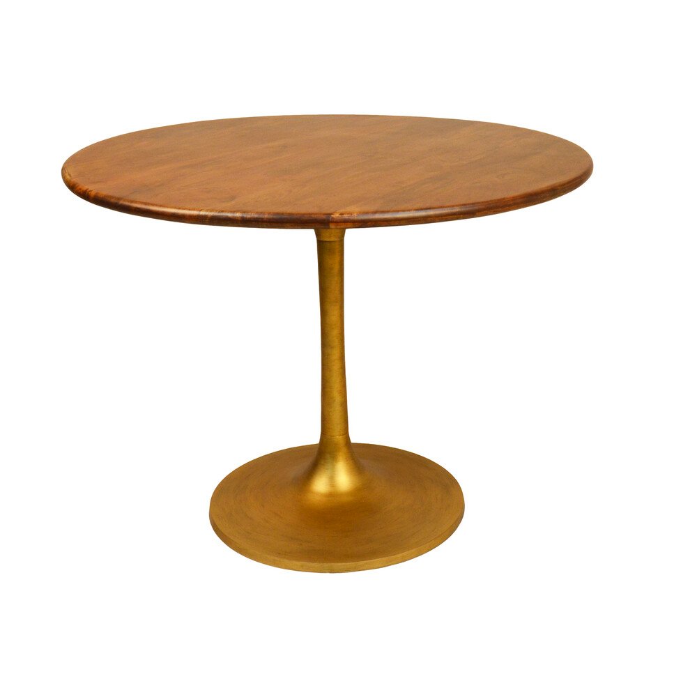 Alden Wood Top 40" Round Dining Table and 4 Laurant Upholstered Dining Chairs. Picture 2