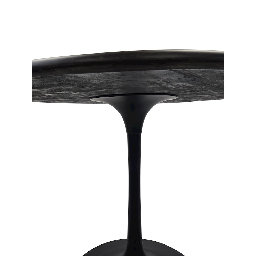 Alden Wood Top 40" Round Dining Table - Warm Black Top - Black Base. Picture 8