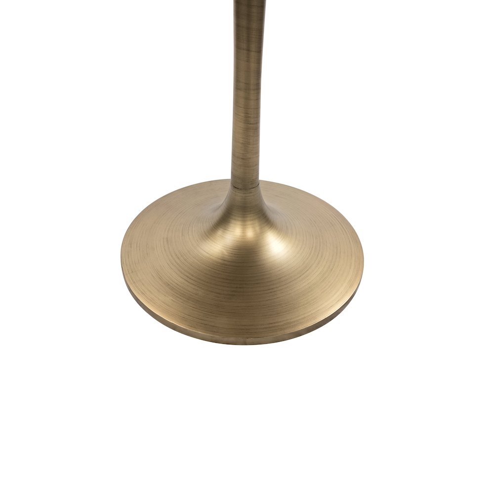 Alden Wood Top 40" Round Dining Table - Warm Black Top - Gold Base. Picture 7