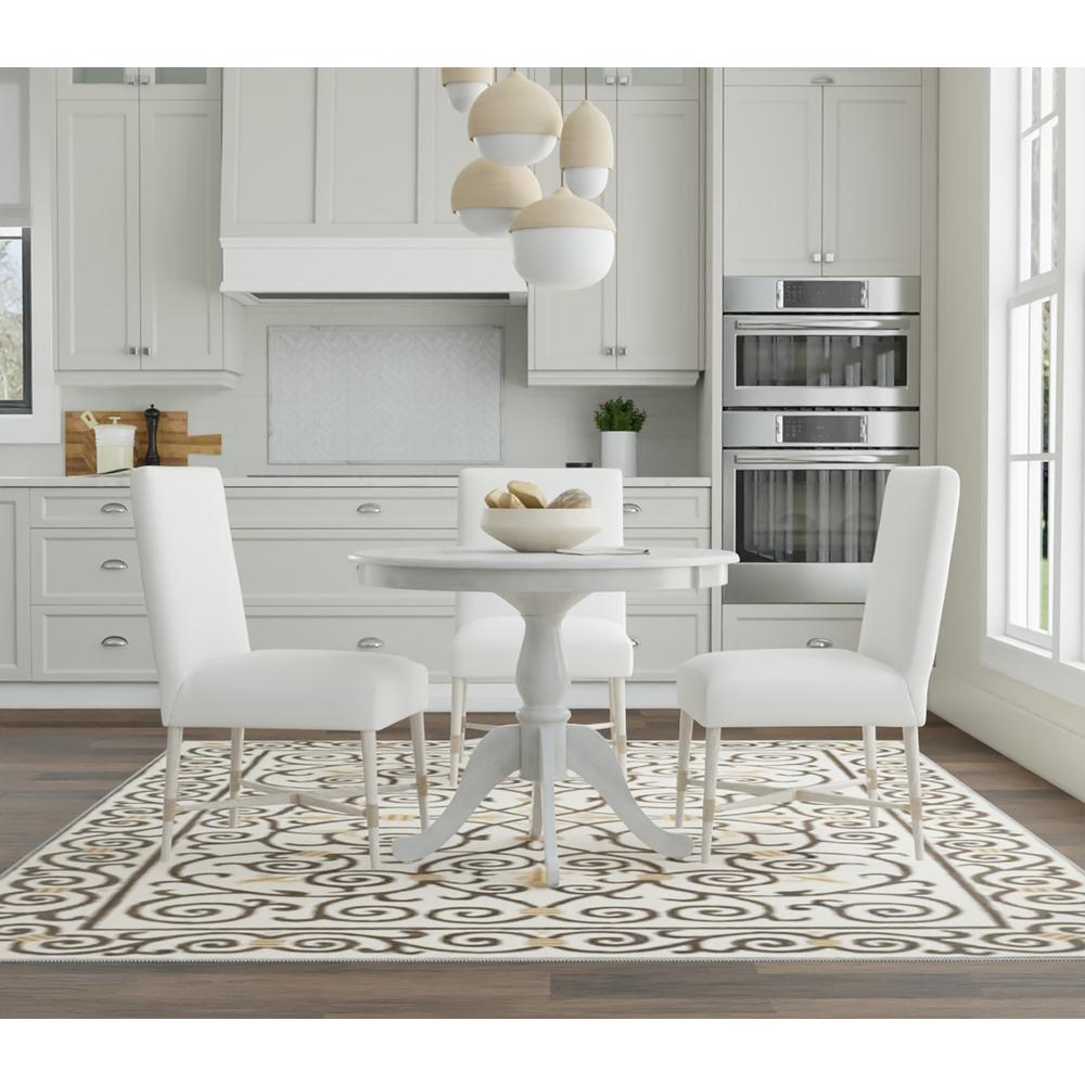 Fairview 36" Round Pedestal Dining Table - Whitewash. Picture 7