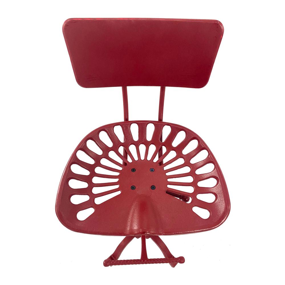 August Tractor Seat Barstool with Back - Red. Picture 5