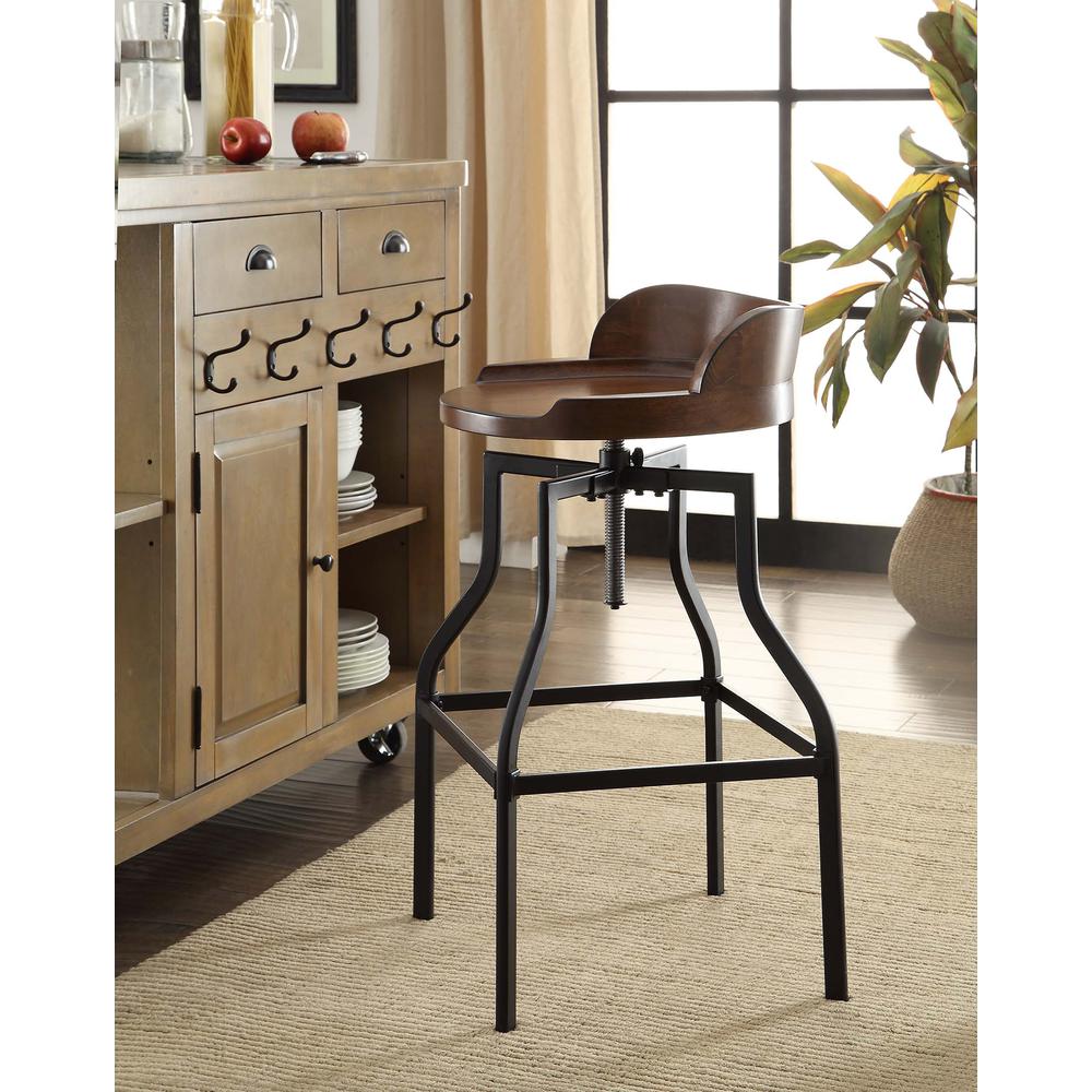 Marais Adjustable Barstool - Chestnut/Black. Picture 6