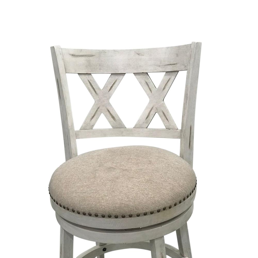 Sussex Deluxe Swivel Barstool - Set of 2 - Sand - Beige Upholstery. Picture 3