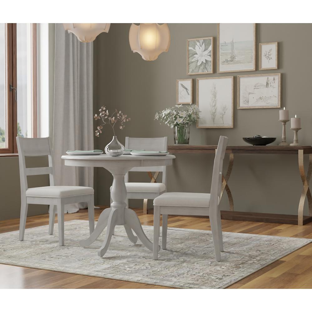 Fairview 36" Round Pedestal Dining Table - Whitewash. Picture 6