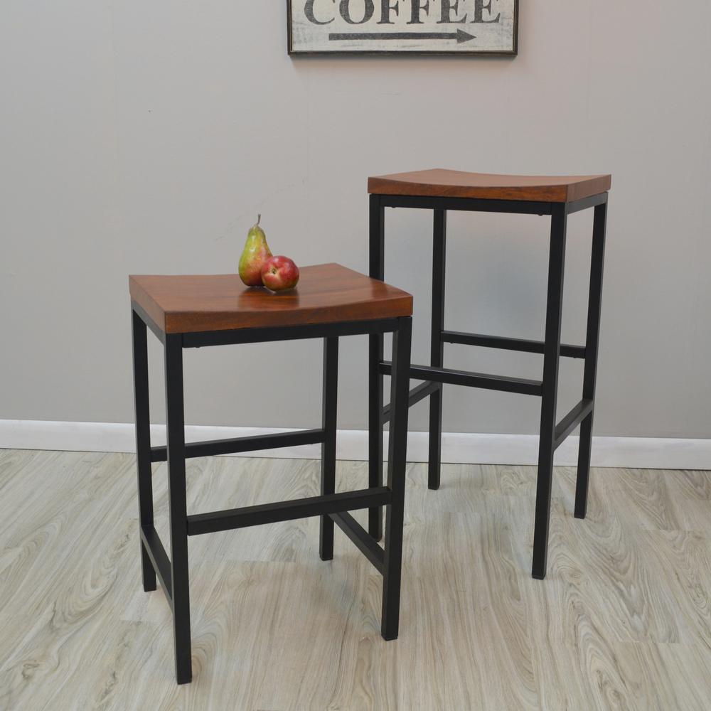 Aileen 30" Barstool - Chestnut/Black. Picture 7