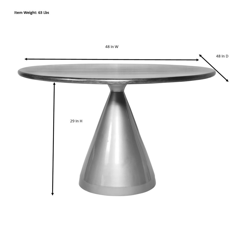 Gio 48" Pedestal Dining Table - Elm/Gold. Picture 4