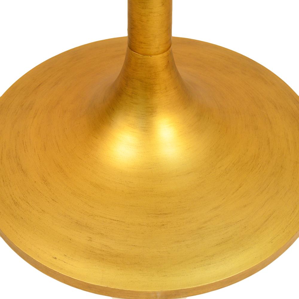 Alden Wood Top 30" Round Dining Table - Elm/Antique Gold. Picture 2