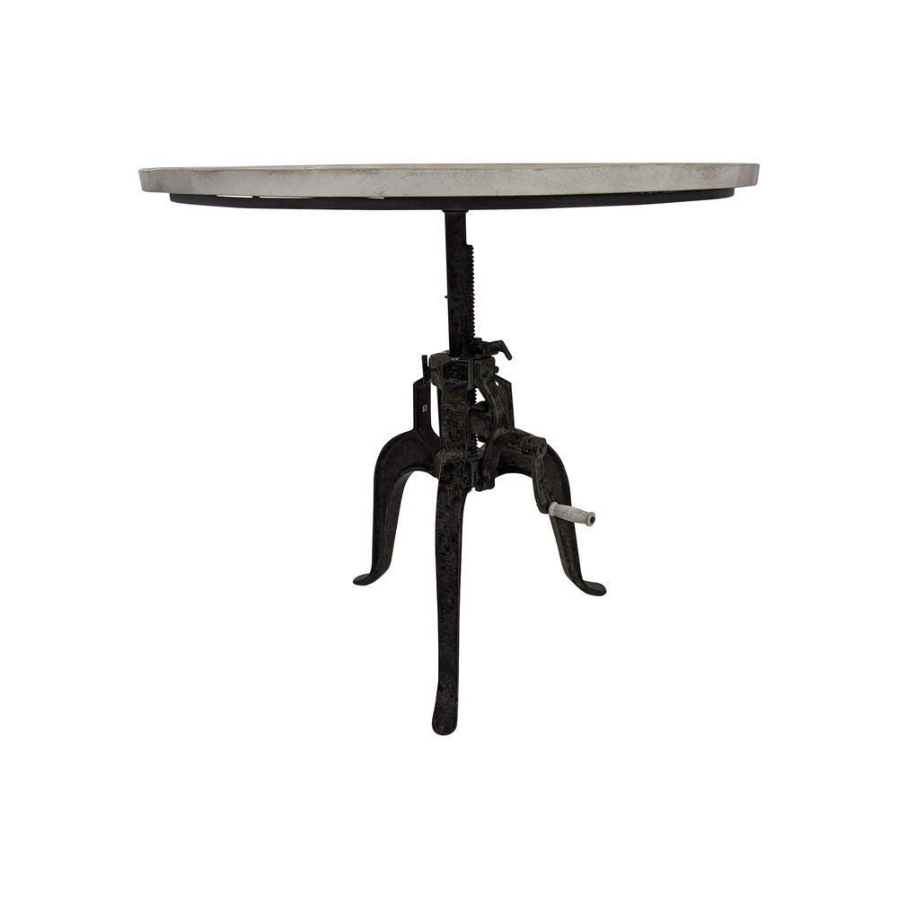 Bentley Adjustable Crank Table - Natural Driftwood Top - Aged Iron Base. Picture 2