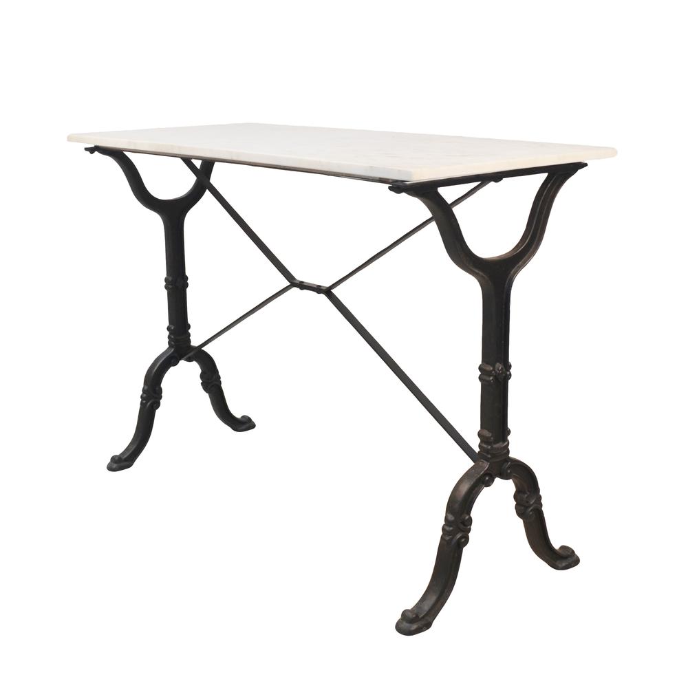 Vera Marble Top Console Table - White/Black. Picture 1