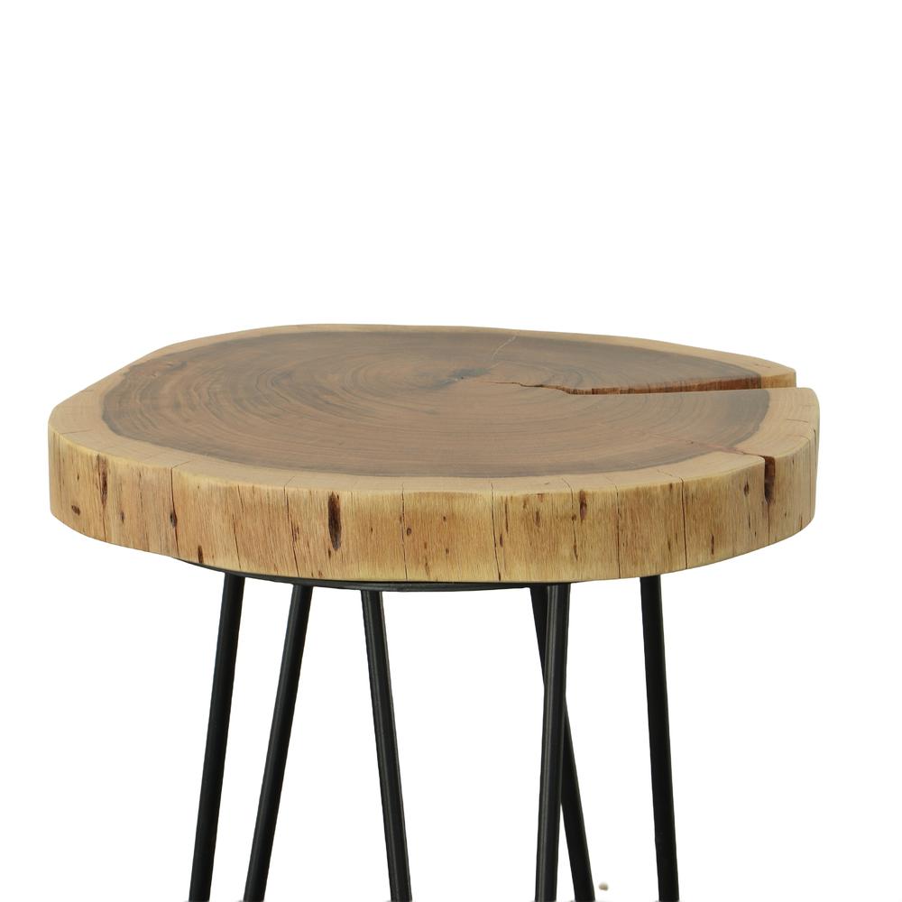 Seti Live Edge Accent Table - Natural Top - Black Base. Picture 3