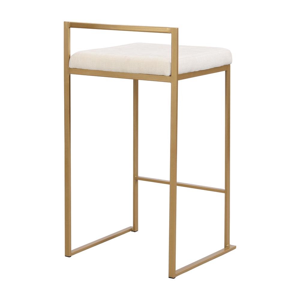 Lucien 25.25" Upholstered Counter Stool - Gold - Cream Upholstery. Picture 3