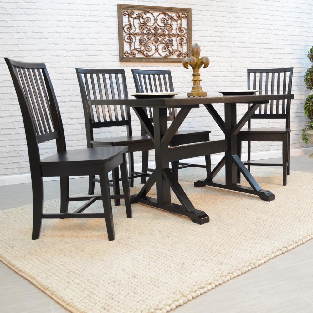 Florence Trestle Table - Antique Black. Picture 4