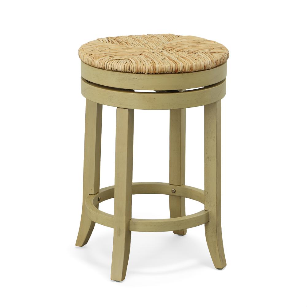 Irving 24" Swivel Rush Seat Counter Stool - Weathered Gray. Picture 2