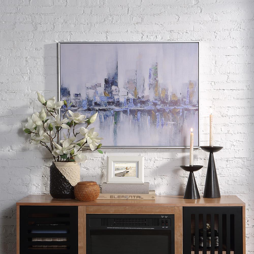 Cityscape Abstract Wall Art - Silver Frame - Small. Picture 4