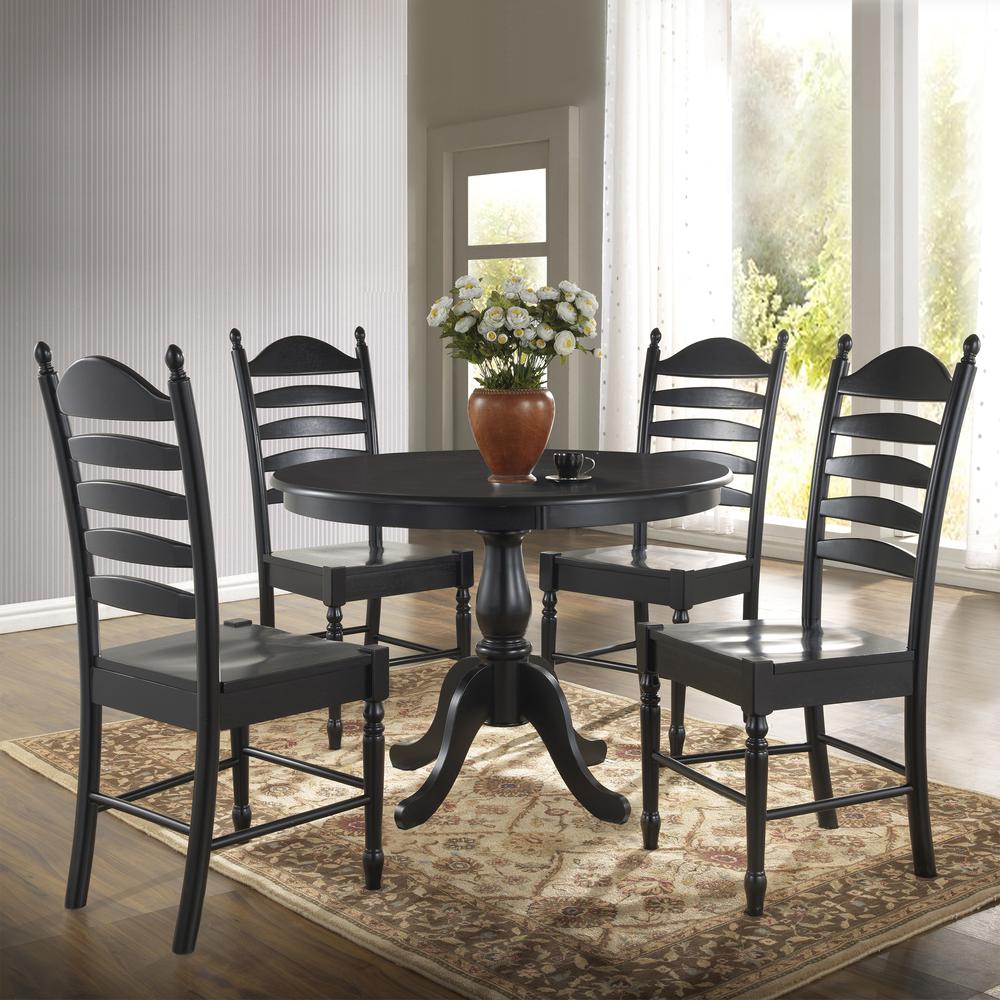 Fairview 42" Round Pedestal Dining Table - Antique Black. Picture 2