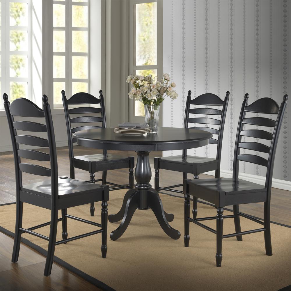 Fairview 42" Round Pedestal Dining Table - Antique Black. Picture 3