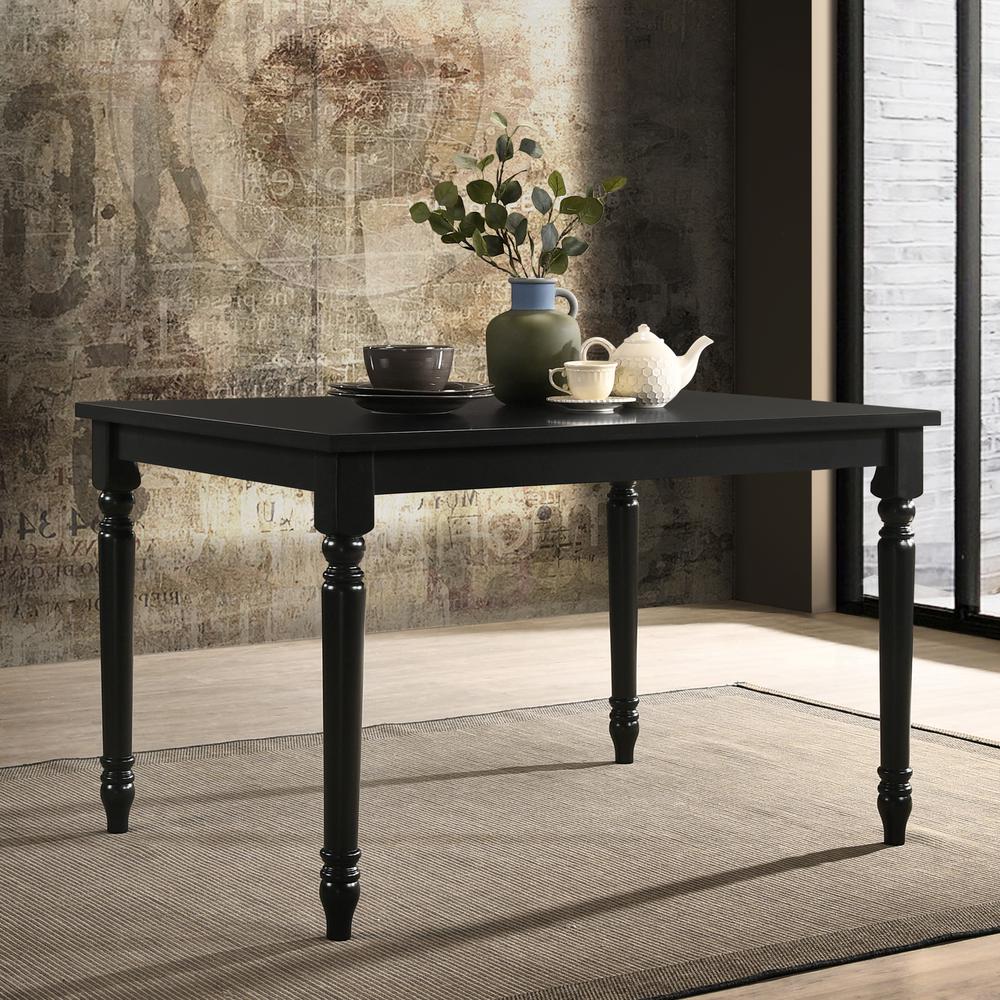 Draven Farmhouse Dining Table - Black. Picture 5