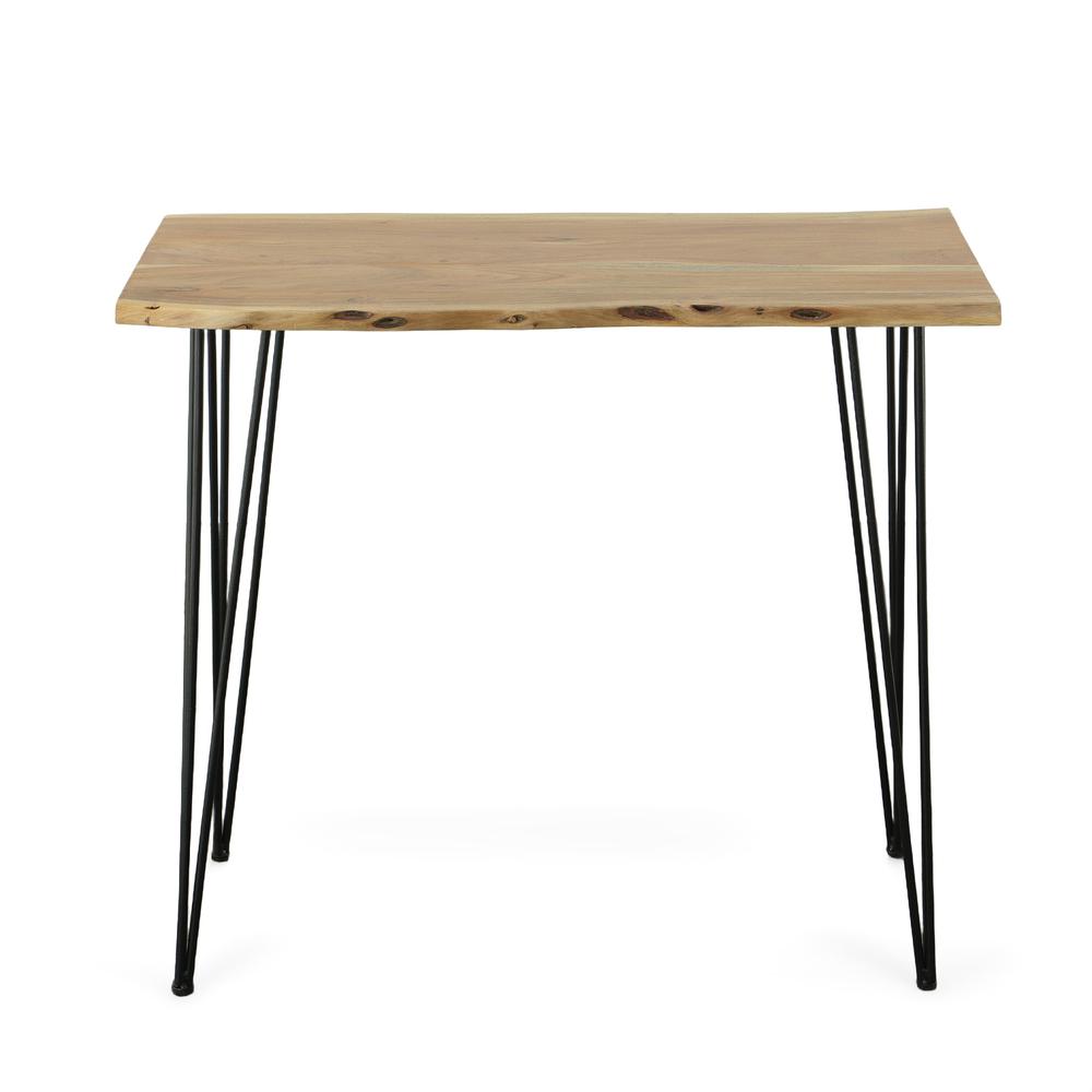 Seti Live Edge Bar Table - Natural Top - Black Base. Picture 2