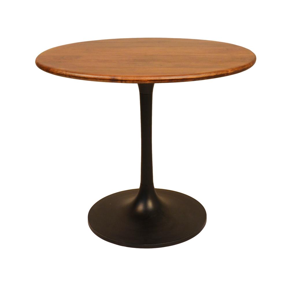 Alden Wood Top 36" Round Dining Table - Elm/Black. Picture 1