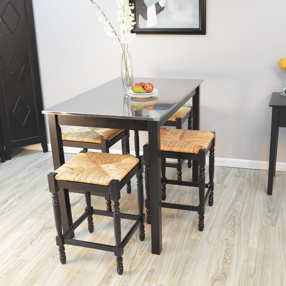 Carter Stainless Steel Top Bar Table - Black. Picture 6