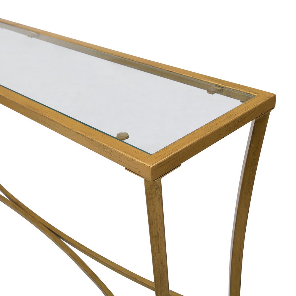 Palin Glass Top Console Table - Antique Gold. Picture 5