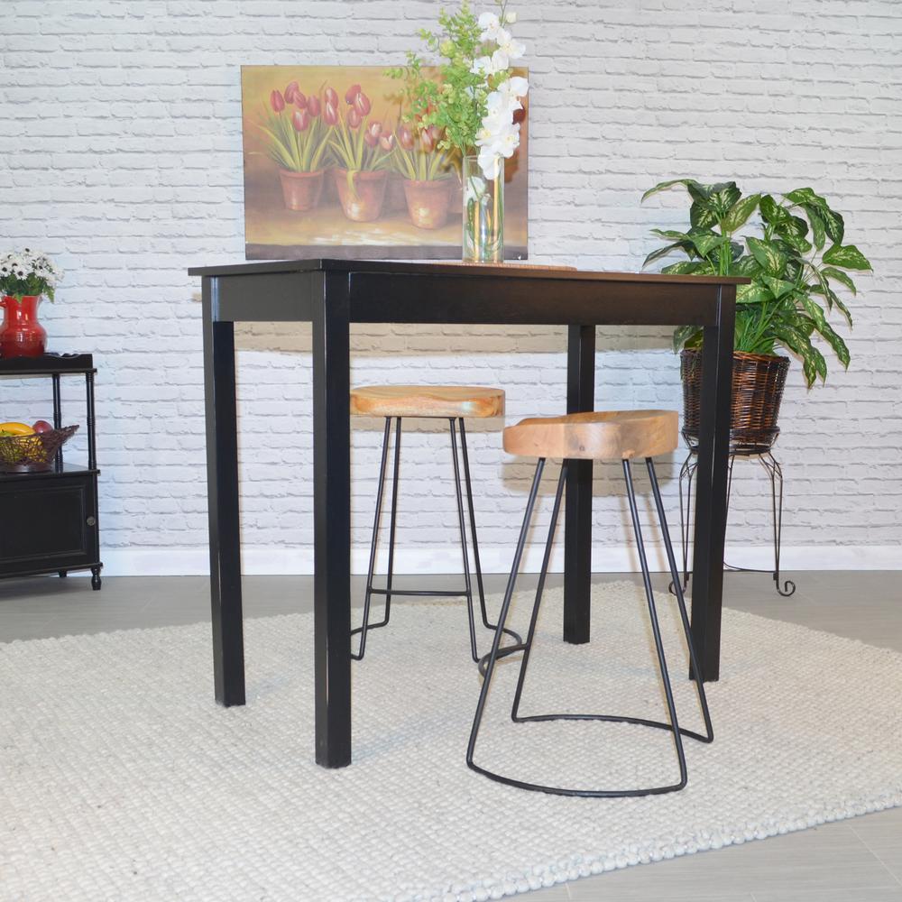 Saga 25" Counter Stool - Set of 2 - Natural Seat - Black Base. Picture 6