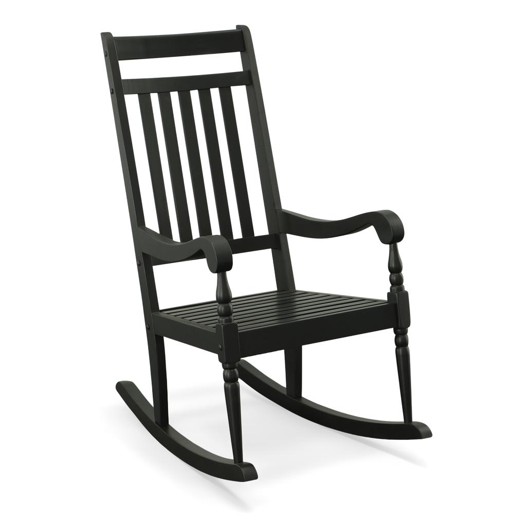Belmont Outdoor Slat Rocker - Black. Picture 1