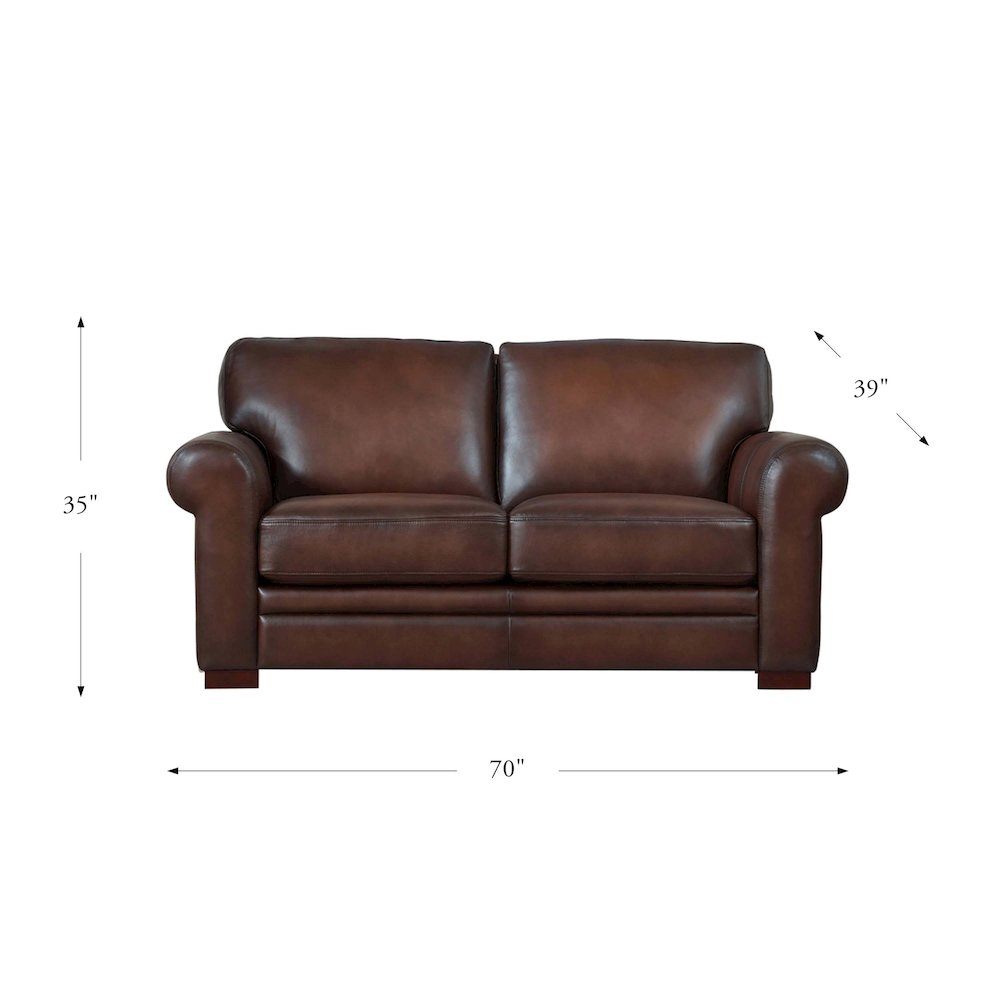 Brookfield Leather Loveseat. Picture 4