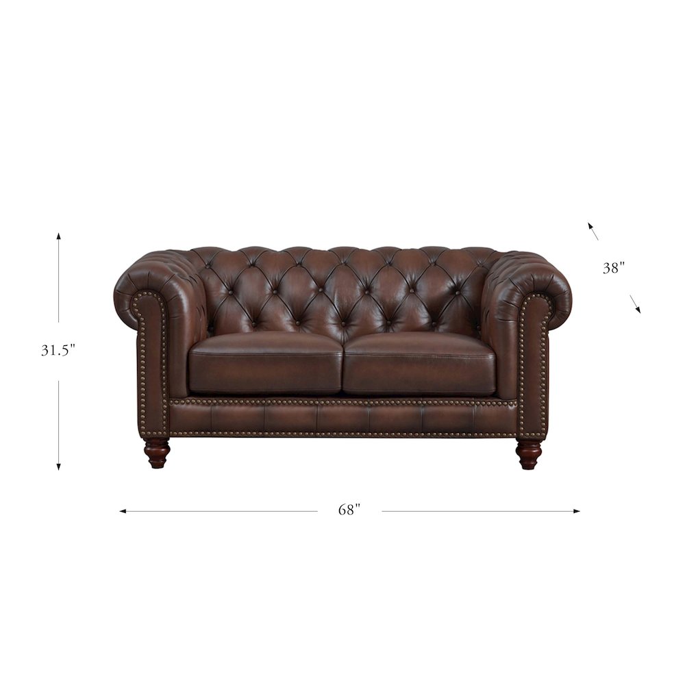 Alton Bay Leather Loveseat. Picture 4