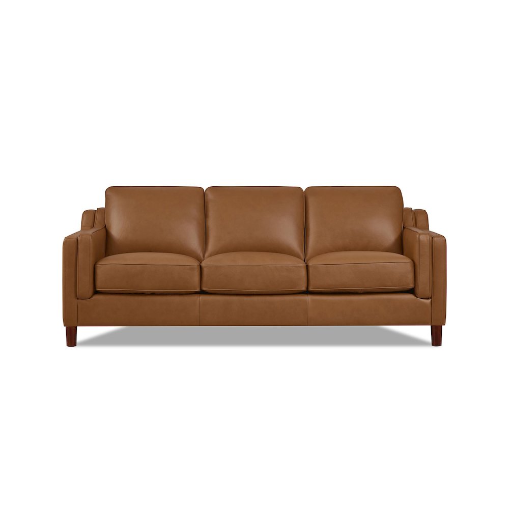 Bella Leather Sofa in Cognac Color. Picture 1