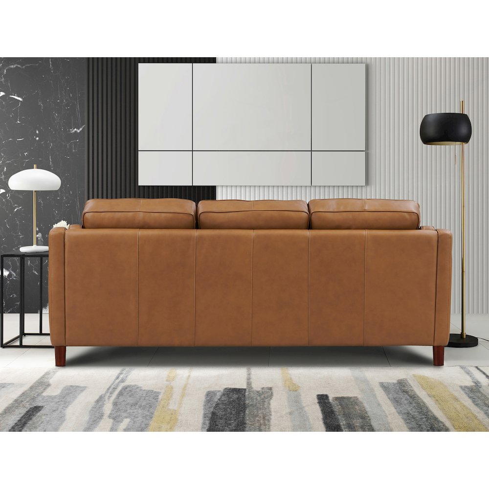 Bella Leather Sofa in Cognac Color. Picture 2