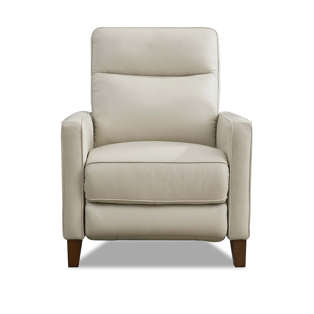 Ashby Zero Gravity Leather Recliner in Vanilla Color. Picture 1