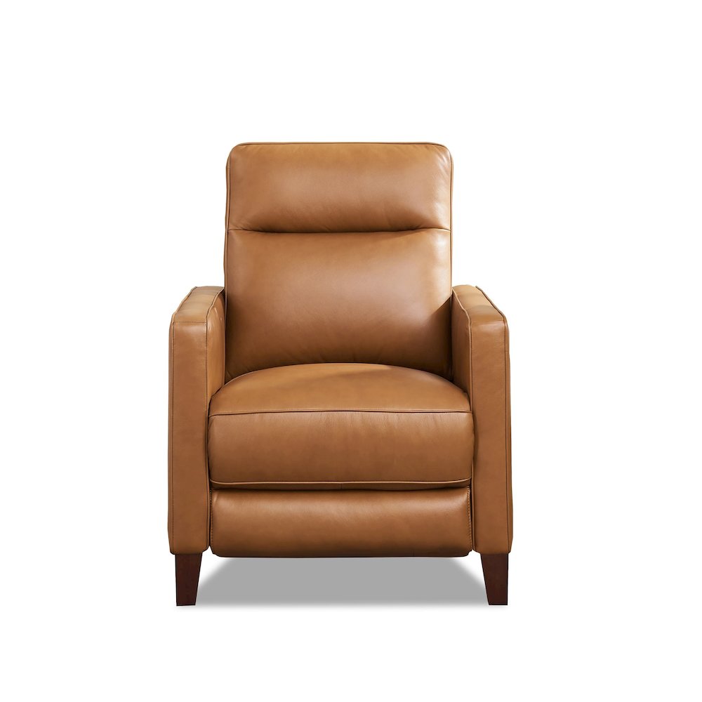 Ashby Zero Gravity Leather Recliner in Cognac Color. Picture 1