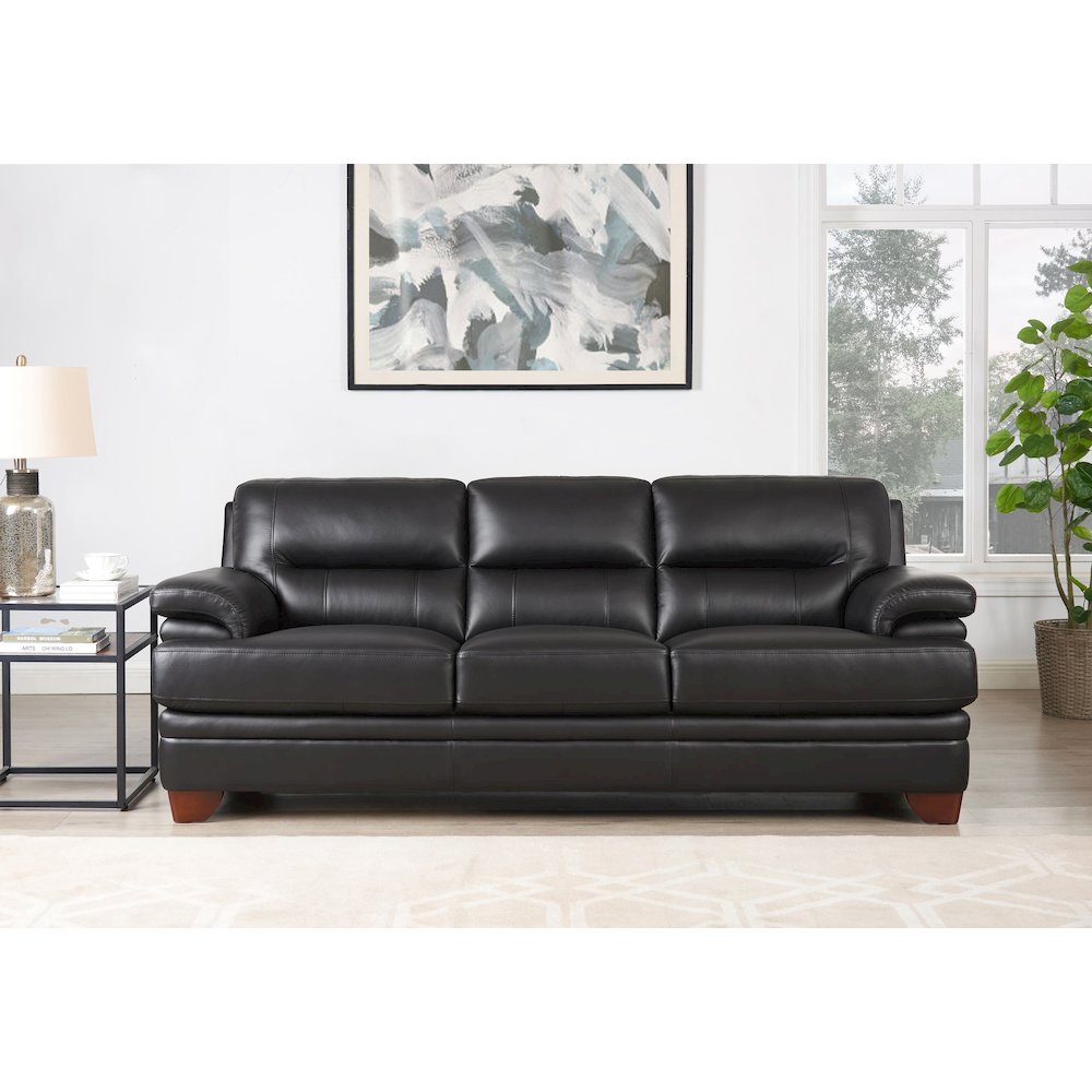 Luxor Leather Sofa in Black Color. Picture 2