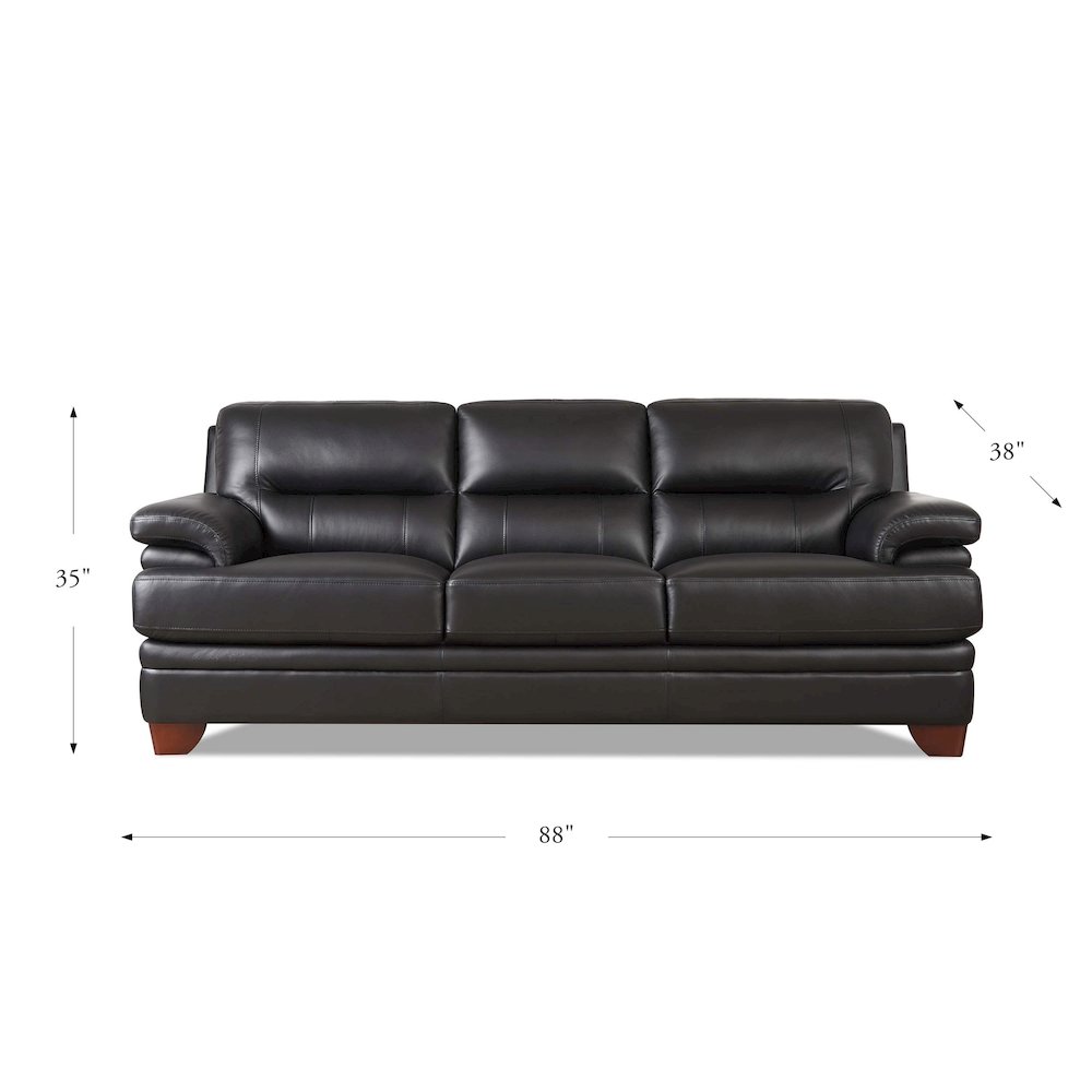 Luxor Leather Sofa in Black Color. Picture 3