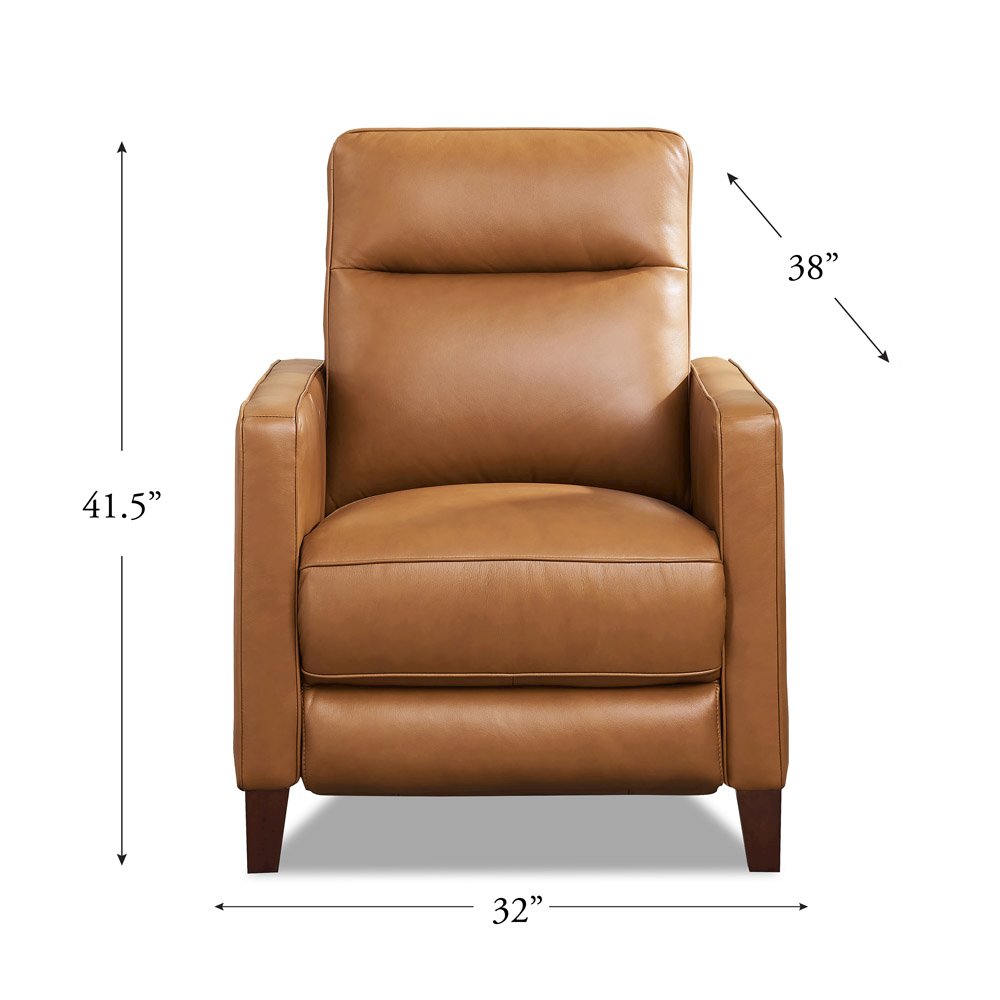 Ashby Zero Gravity Leather Recliner in Cognac Color. Picture 2