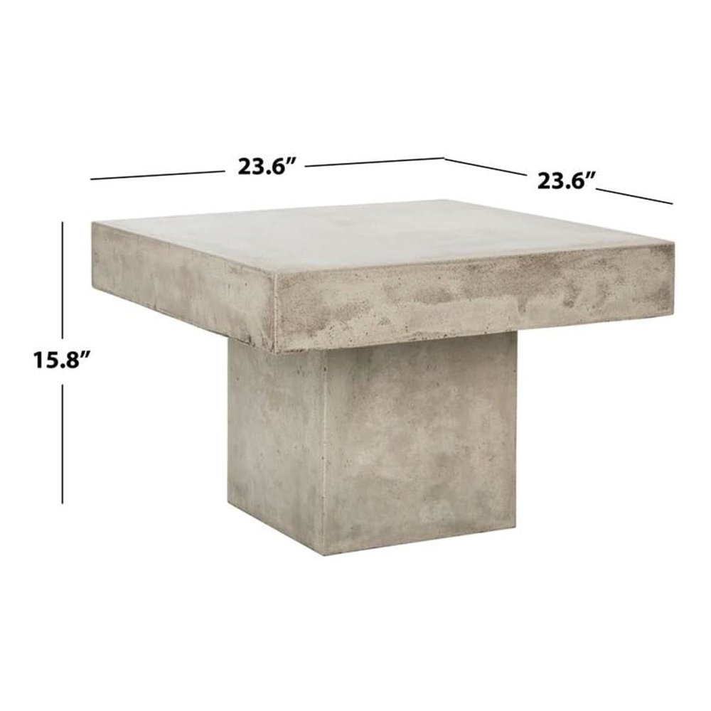 Tallen Dark Grey Indoor/Outdoor Modern Concrete 15.75" Coffee Table. Picture 5