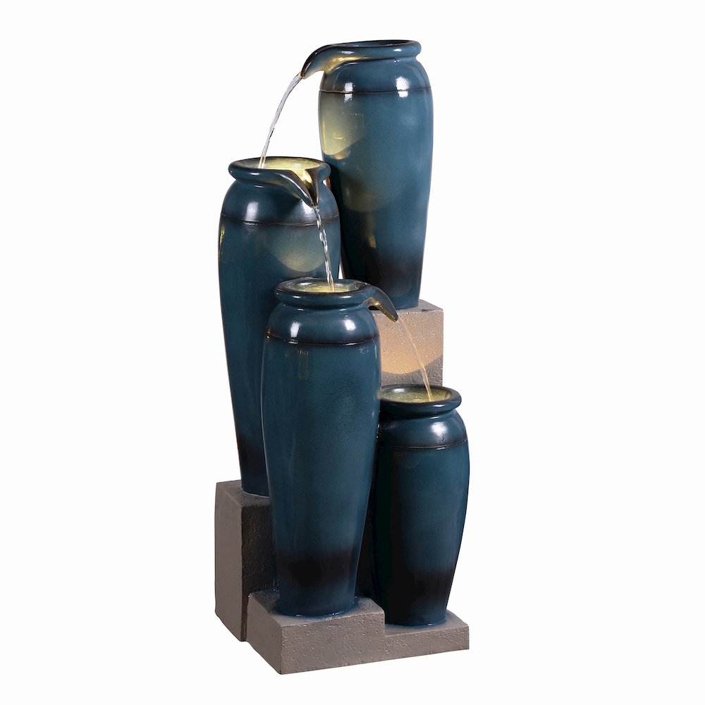 39" H Multi-Tiered Lighted Jug Water Fountain Indoor/Outdoor Use. Picture 2